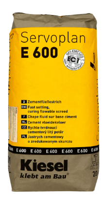 Servoplan E 600 selbstverlaufend 20 kg/Sack schnell erhärtend
ca. 1,8 kg/m² je mm Schichtdicke
Kiesel 42053