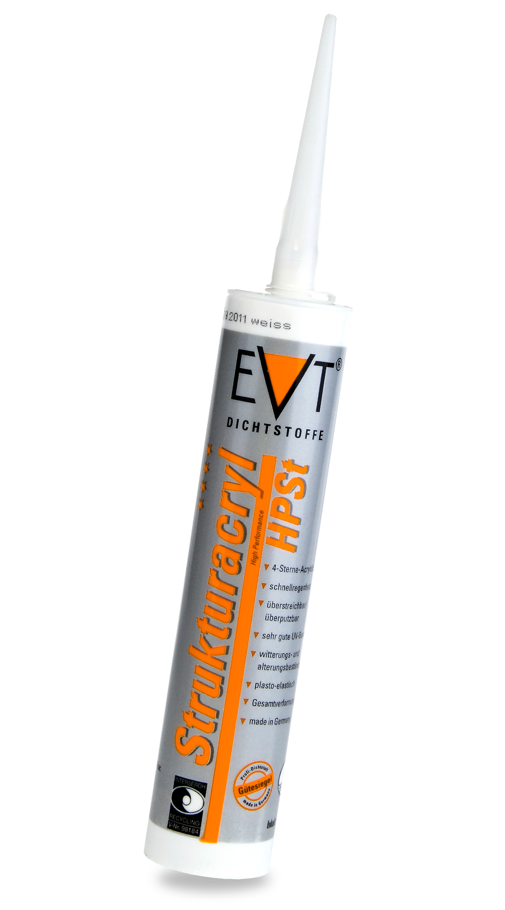 EVT Struktur-Acryl fein KTU 310 ml Weiß 
EVT Dichtstoffe 1839