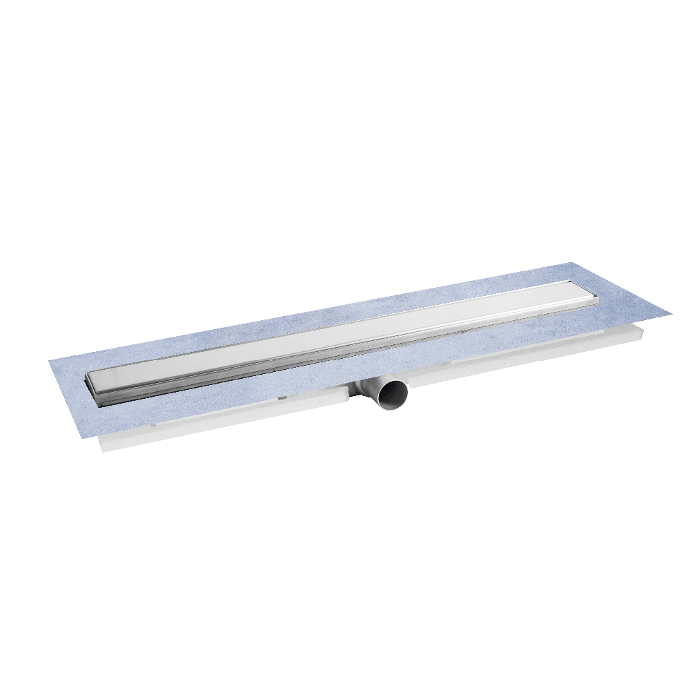 Linienentwässerungskörper Diba-Line 2.0 80 cm, ohne Rostabeckung, Edelstahl 54 mm  BLANKE  180-900-054080   DIBA-Abdichtungsflansch
2 Schutzkern
3 Siphon DN40
4 Installationsblock
Länge Korpus 80 cm 1