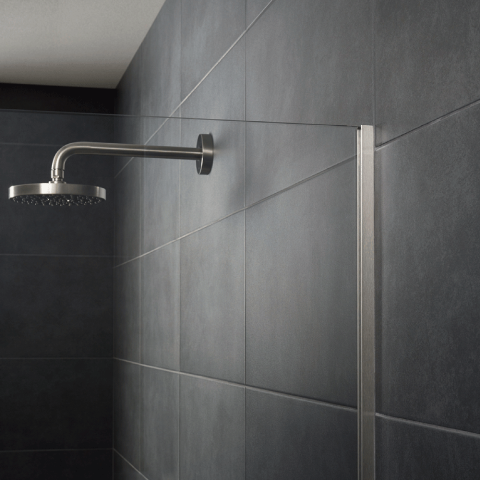 Abschlußschiene Wand Aqua Glas 25x12 mm Edelstahl schwarz matt 210 cm lang, 
Blanke 204-2856-210
