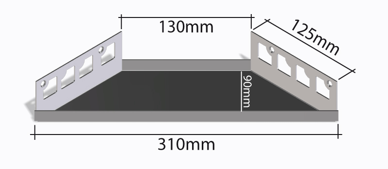 Edelstahlablagen offen befliesbar Schenkel 310x130/125 mm
HK HK-EA 310 
Art: 19967
