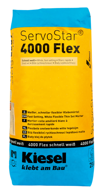 Flexkleber Servostar 4000 Weiß schnell 25 kg
Kiesel 13095
