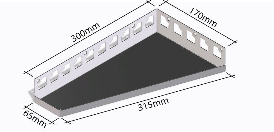 Edelstahlablagen befliesbar Trapez 300x170x65 mm 
HK HK-EA 440L 
Art: 20367