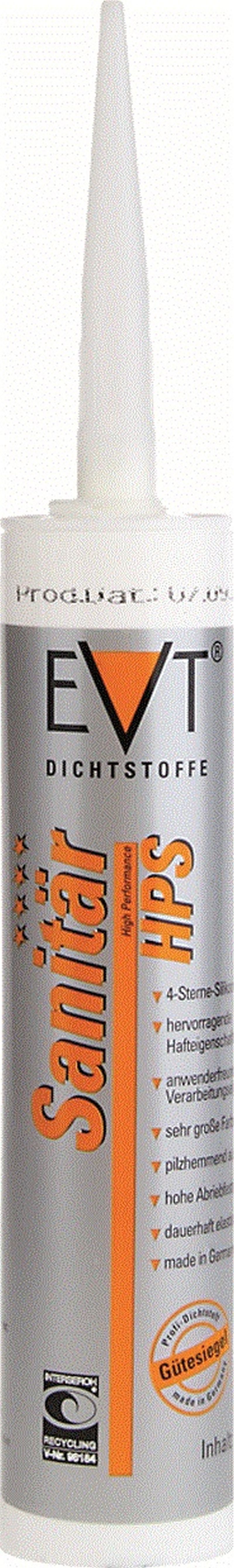 EVT Silikon Sanitär HPS KTU 310 ml transparent 
EVT Dichtstoffe 1185  