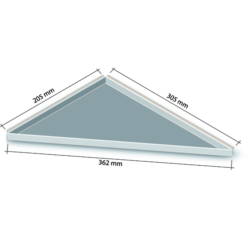 Edelstahlablagen befliesbar Schenkel  205x305 mm vorne 362 mm R nachträglicher Einbau
HK HK-NA 2030R
Art: 20372