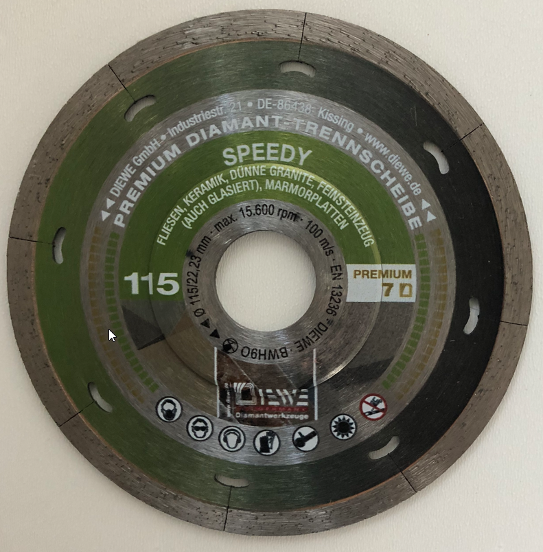 Dünnwand Diamanttrennscheibe 115 Speedy
Diewe 10983